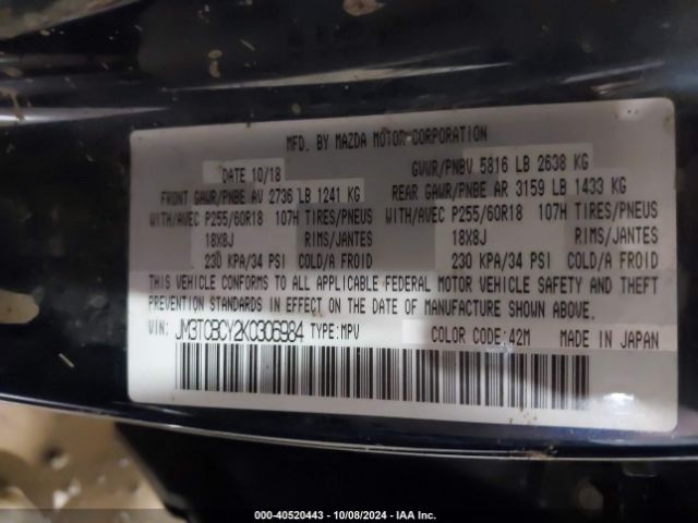 JM3TCBCY2K0306984 Mazda Cx-9 Touring