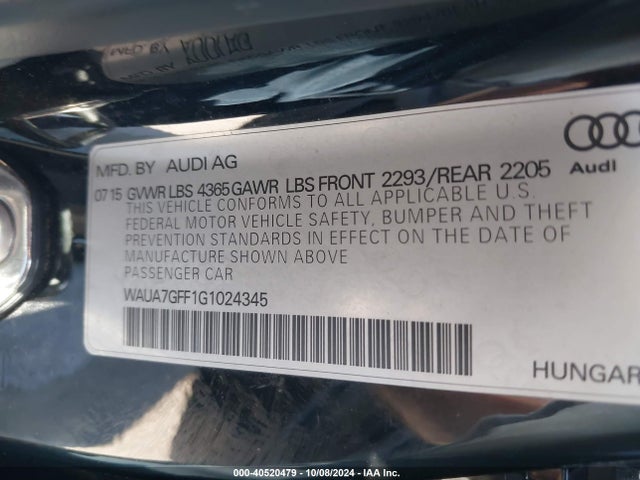 WAUA7GFF1G1024345 Audi A3 1.8t Premium