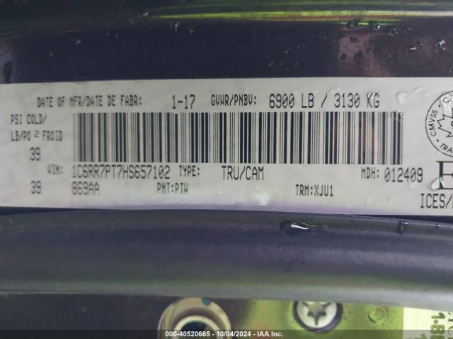 1C6RR7PT7HS657102 RAM 1500 Longhorn