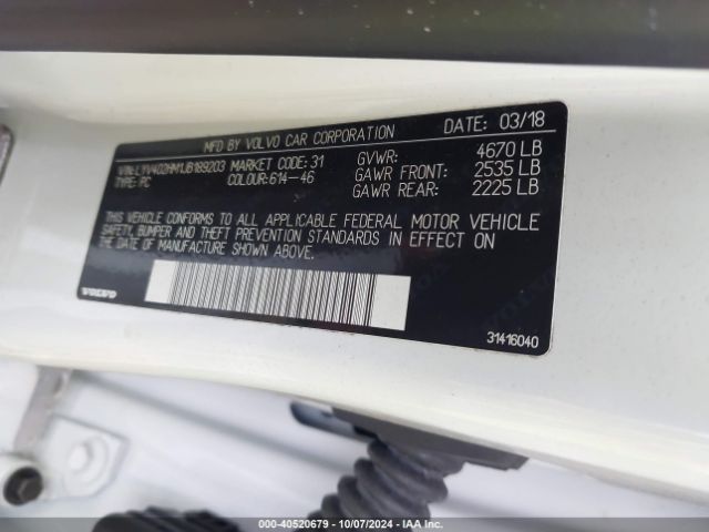 LYV402HM1JB189203 Volvo S60 Inscription T5 Platinum
