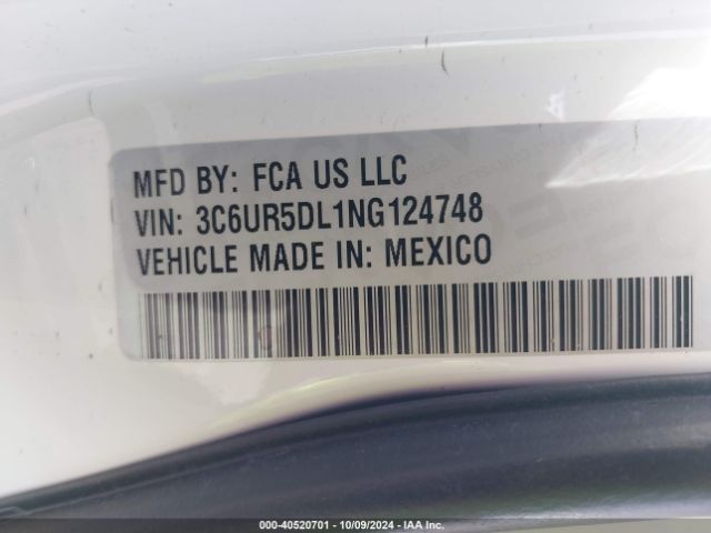3C6UR5DL1NG124748 RAM 2500 Big Horn  4x4 6'4 Box