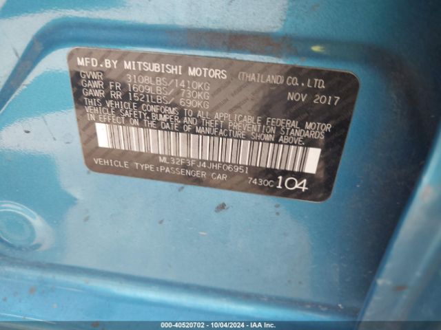 2018 MITSUBISHI MIRAGE G4 ML32F3FJ4JHF06951 Photo 8