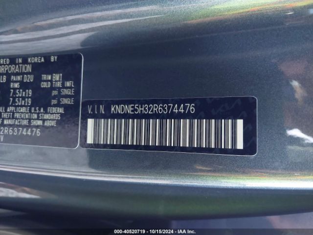 KNDNE5H32R6374476 KIA Carnival Mpv Sx Prestige