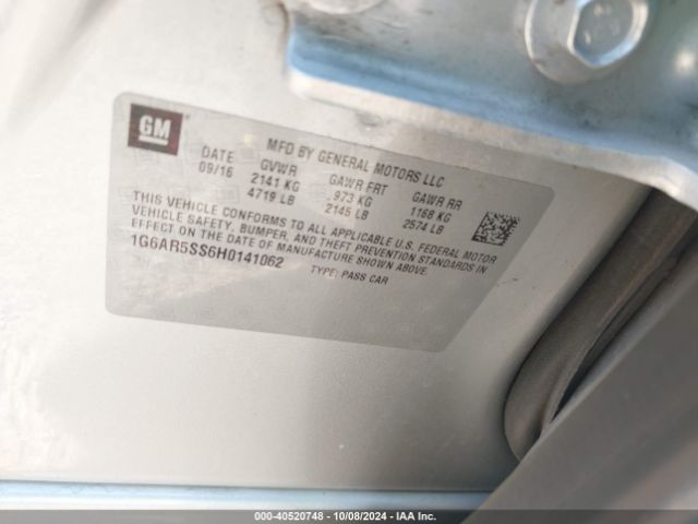 1G6AR5SS6H0141062 Cadillac CTS LUXURY