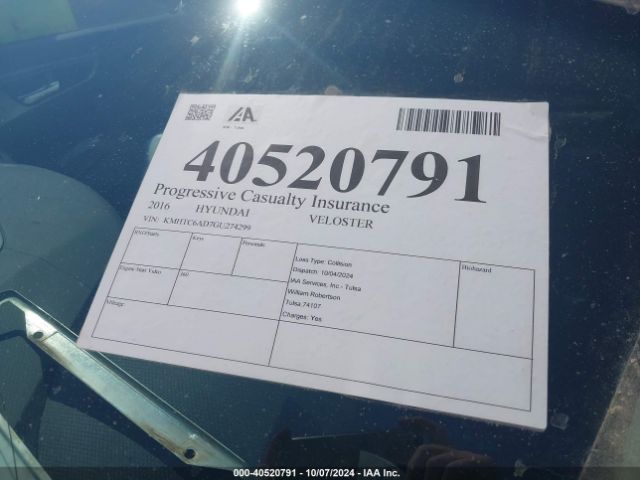 KMHTC6AD7GU274299 Hyundai Veloster