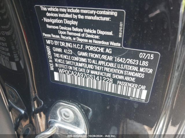 WP0CA2A97GS141228 Porsche 911 CARRERA