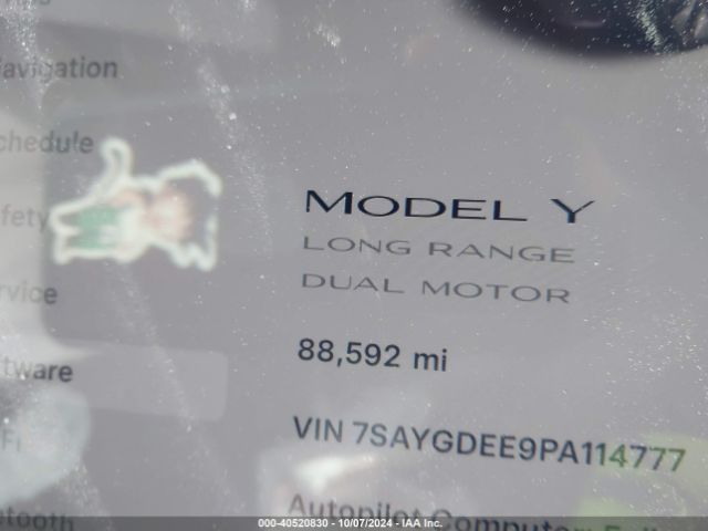 7SAYGDEE9PA114777 Tesla Model Y Awd/long Range Dual Motor All-wheel Drive