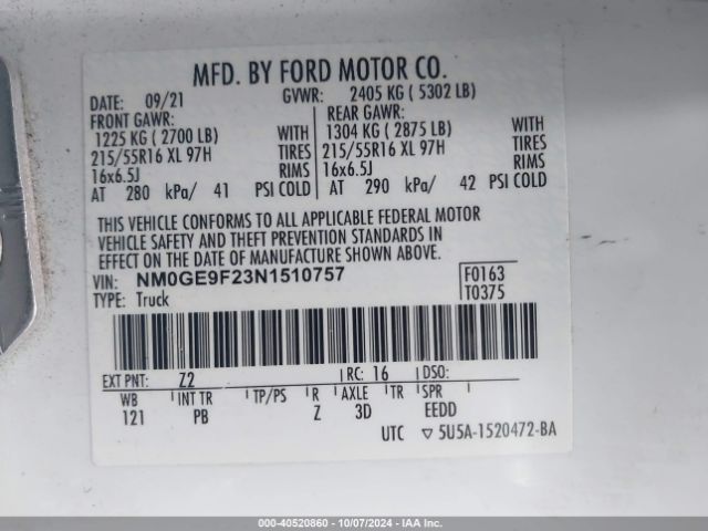 NM0GE9F23N1510757 Ford Transit Connect Xlt Passenger Wagon