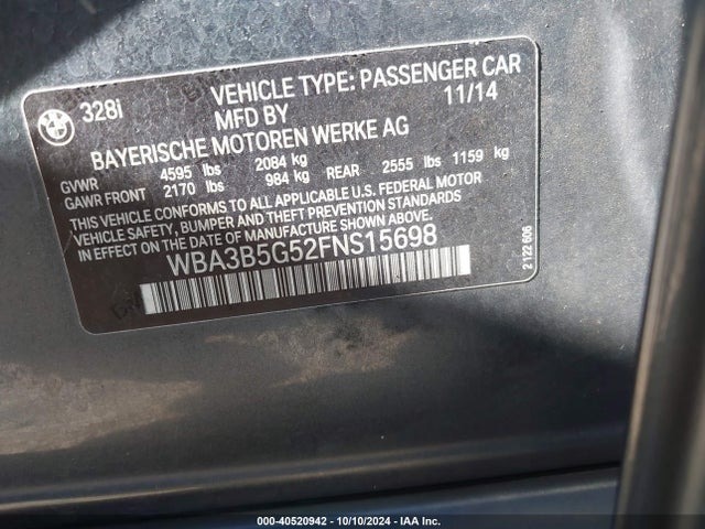 WBA3B5G52FNS15698 BMW 328i Xdrive