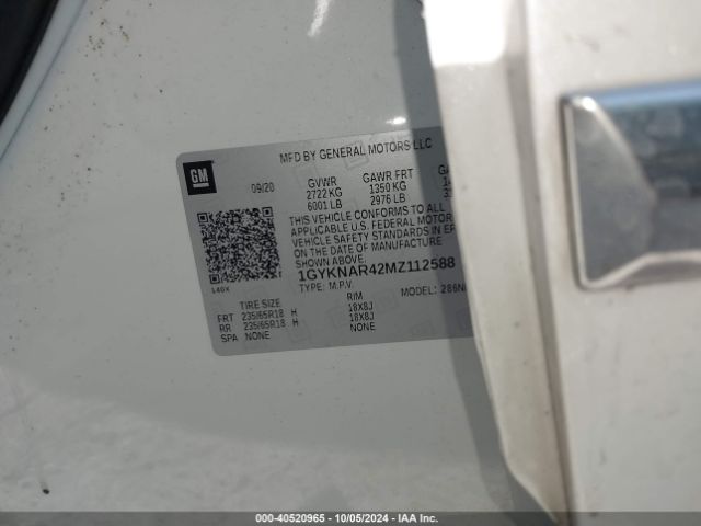 1GYKNAR42MZ112588 Cadillac Xt5 Fwd Luxury