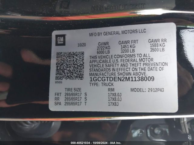 1GCGTDEN2M1138009 Chevrolet Colorado 4wd  Short Box Z71