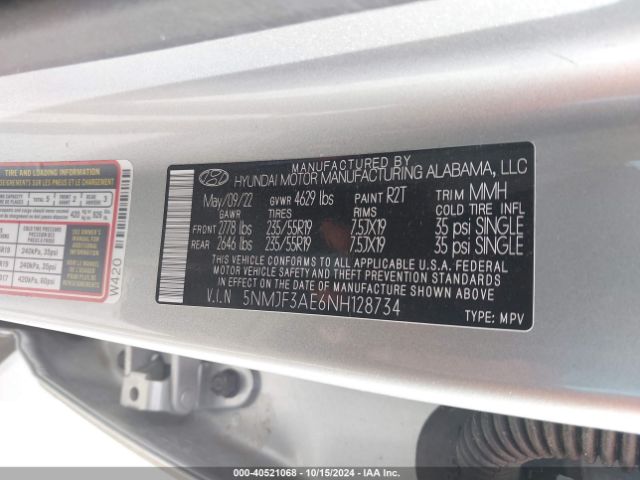 2022 HYUNDAI TUCSON 5NMJF3AE6NH128734 Photo 8