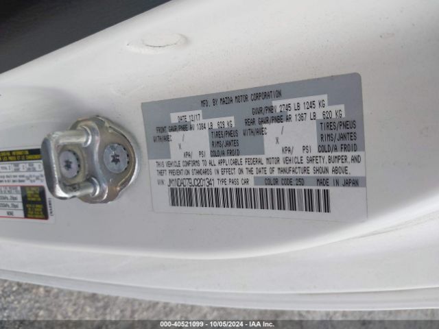 JM1NDAD79J0201341 Mazda Mx-5 Miata Grand Touring