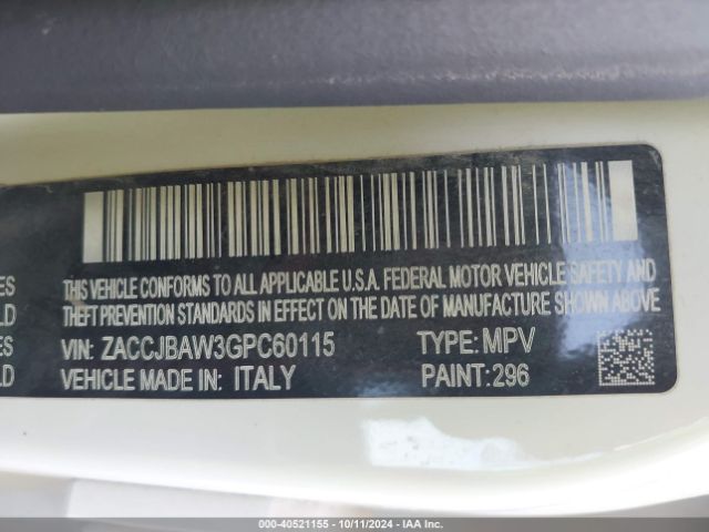 ZACCJBAW3GPC60115 Jeep Renegade Sport