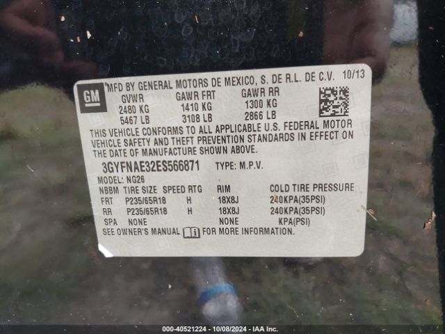 3GYFNAE32ES566871 Cadillac Srx Standard