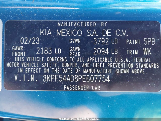 KIA Forte Gt-line 2023 3KPF54AD8PE607754 Image 9