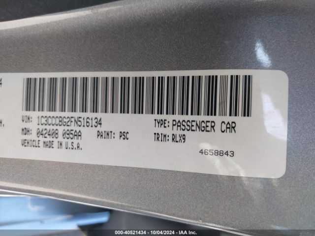 1C3CCCBG2FN516134 Chrysler 200 S