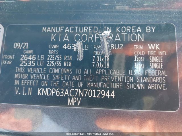 KNDP63AC7N7012944 KIA Sportage Nightfall Edition