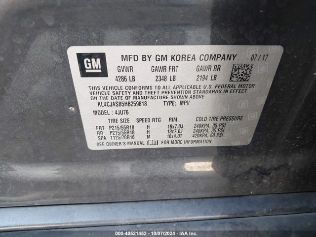 Buick Encore Preferred 2017 KL4CJASB5HB259818 Image 9