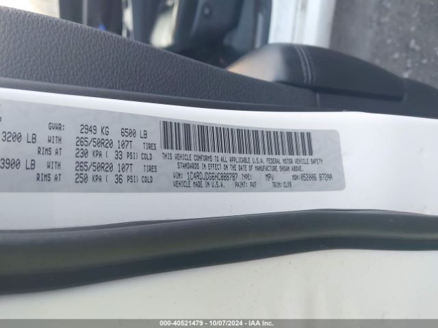 1C4RDJDG6HC888787 Dodge Durango Gt Awd