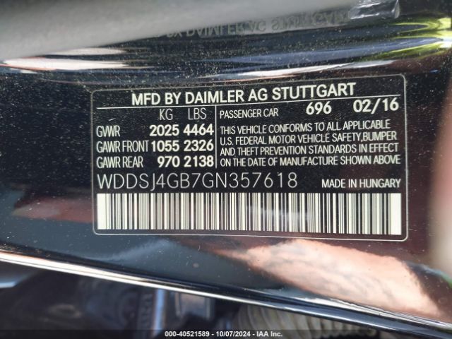 WDDSJ4GB7GN357618 Mercedes-Benz CLA 250 4MATIC