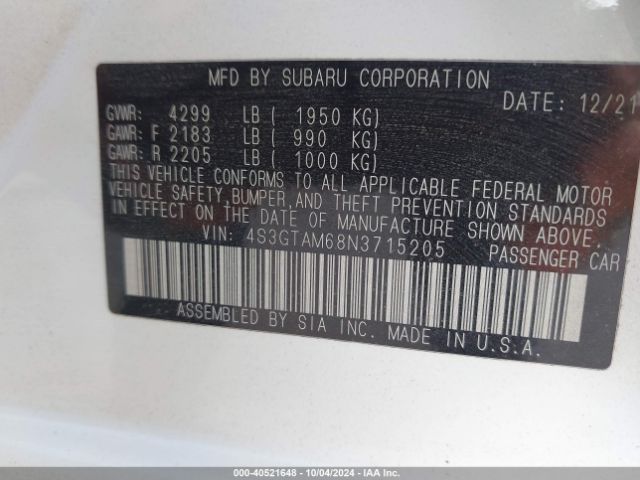 4S3GTAM68N3715205 Subaru Impreza Sport 5-door