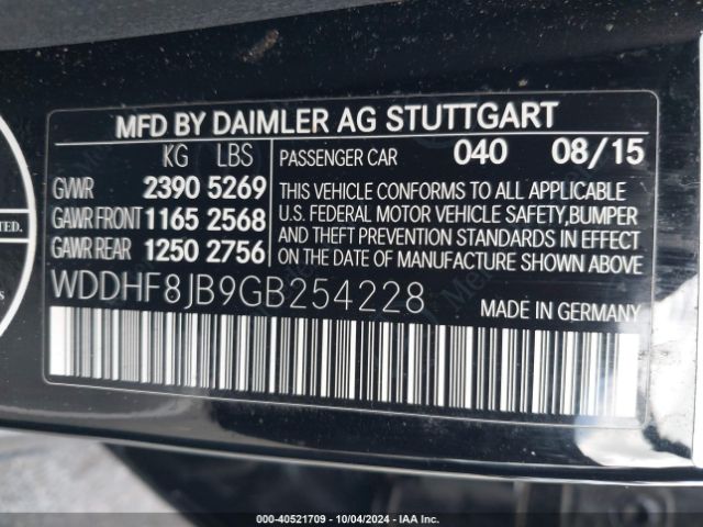 WDDHF8JB9GB254228 Mercedes-Benz E 350 4matic