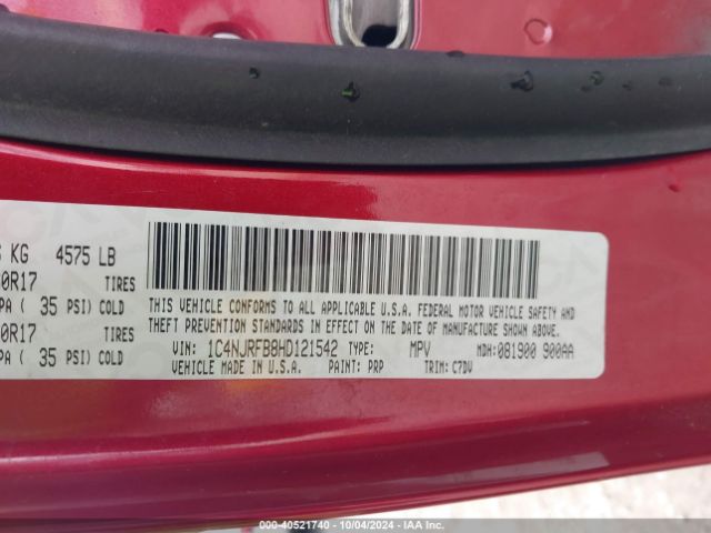 1C4NJRFB8HD121542 Jeep Patriot Latitude 4x4
