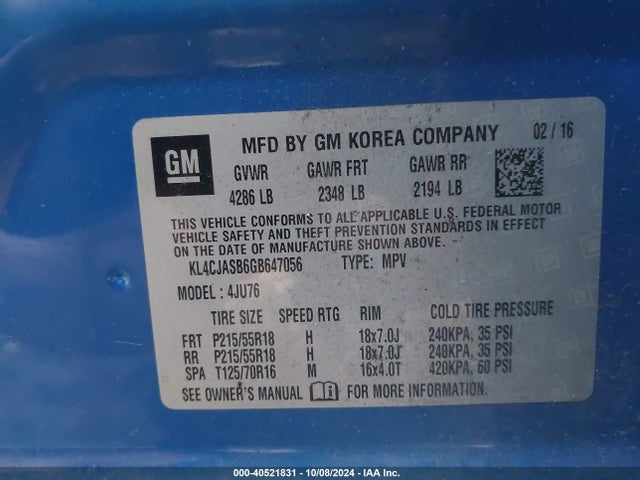 Buick Encore 2016 KL4CJASB6GB647056 Image 9