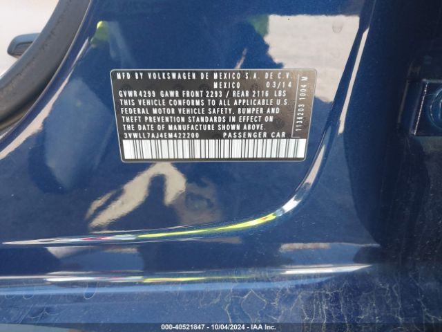 3VWLL7AJ4EM422200 Volkswagen Jetta 2.0l Tdi