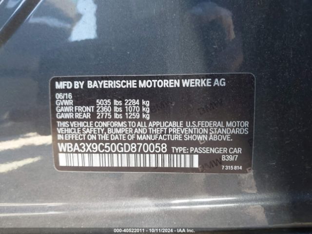 WBA3X9C50GD870058 BMW 335i Gran Turismo Xdrive