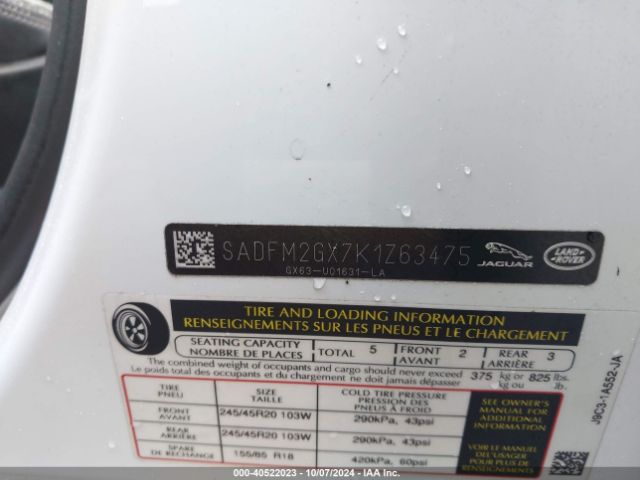 2019 JAGUAR E-PACE SADFM2GX7K1Z63475 Photo 8