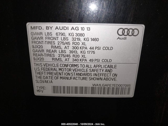 WA1LGAFE7ED007085 Audi Q7 3.0t Premium