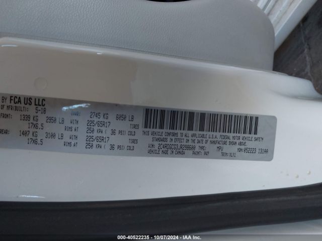 2C4RDGCG3JR298600 Dodge Grand Caravan Sxt
