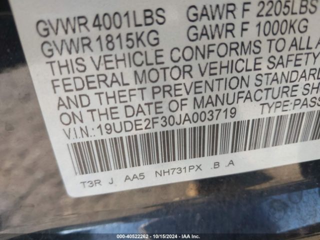 19UDE2F30JA003719 Acura Ilx Acurawatch Plus Package