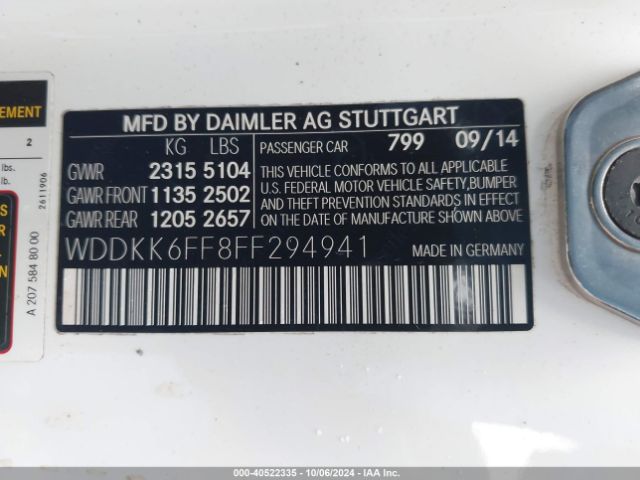 WDDKK6FF8FF294941 Mercedes-Benz E 400