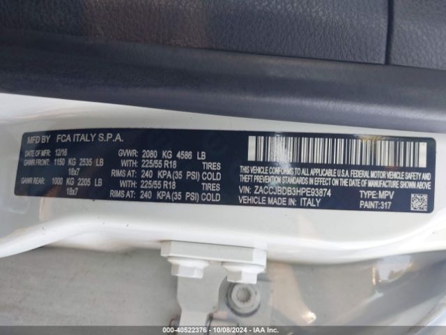 ZACCJBDB3HPE93874 Jeep Renegade Limited 4x4