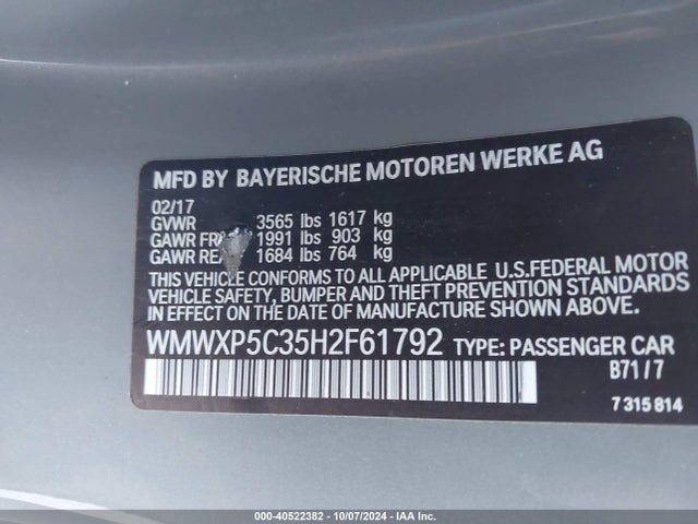 2017 MINI HARDTOP WMWXP5C35H2F61792 Photo 8