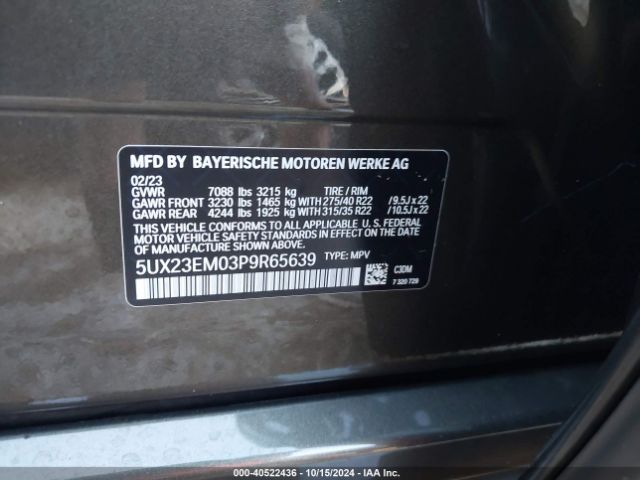 5UX23EM03P9R65639 BMW X7 Xdrive40i