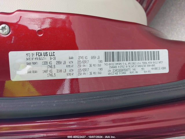 Dodge Grand Caravan Se 2019 2C4RDGBG8KR500771 Image 9