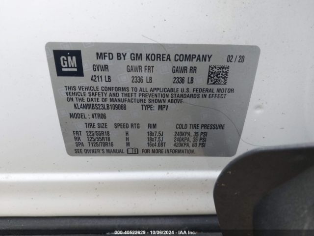 KL4MMBS23LB109068 Buick Encore Gx Fwd Preferred