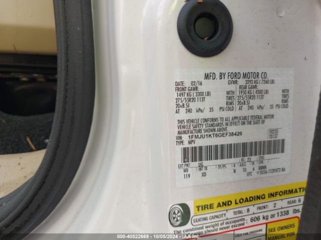 1FMJU1KT6GEF38426 Ford Expedition Limited