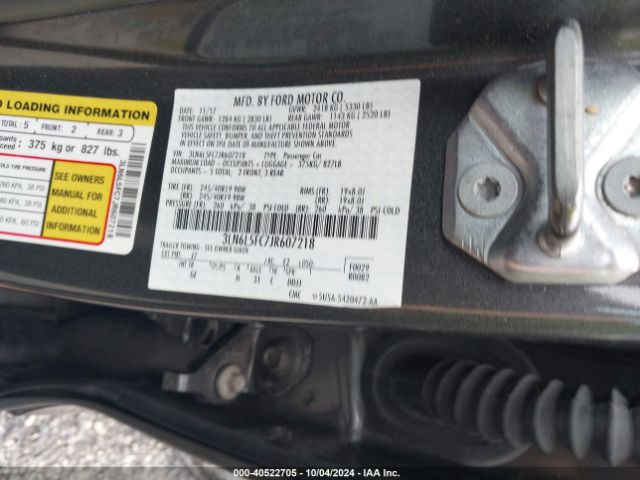 3LN6L5FC7JR607218 Lincoln Mkz Reserve