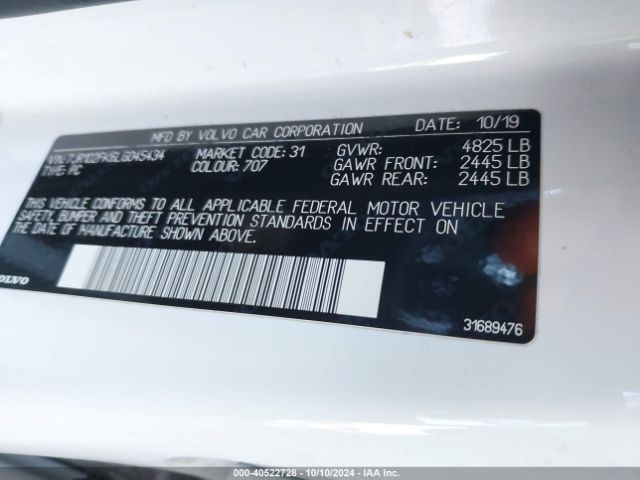 7JR102FK6LG045434 Volvo S60 T5 Momentum