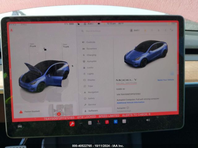 7SAYGDEF2PF972183 Tesla Model Y Awd/performance Dual Motor All-wheel Drive