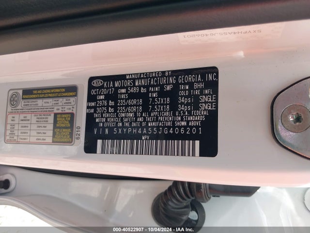 KIA Sorento 3.3l Ex 2018 5XYPH4A55JG406201 Image 9