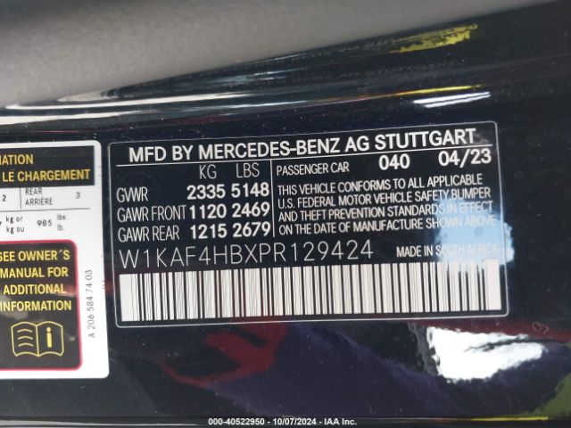 W1KAF4HBXPR129424 Mercedes-Benz C 300 4matic