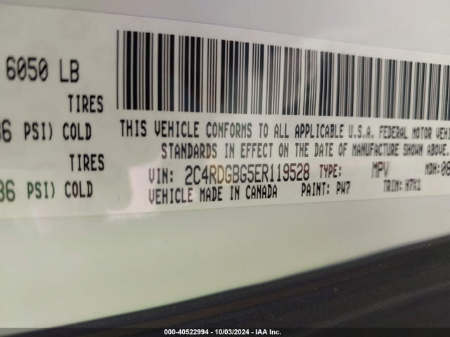 Dodge Grand Caravan Se 2014 2C4RDGBG5ER119528 Image 9