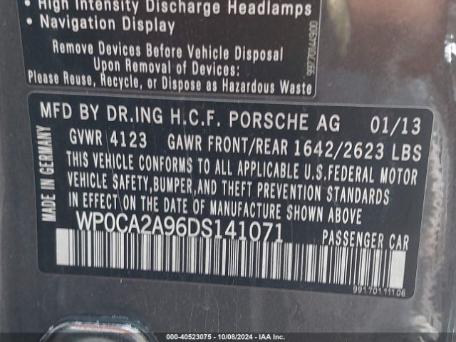 2013 PORSCHE 911 WP0CA2A96DS141071 Photo 8