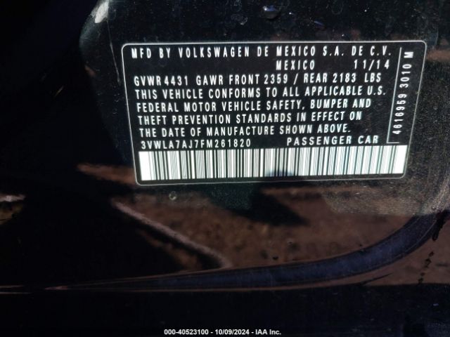 3VWLA7AJ7FM261820 Volkswagen Jetta 2.0l Tdi S